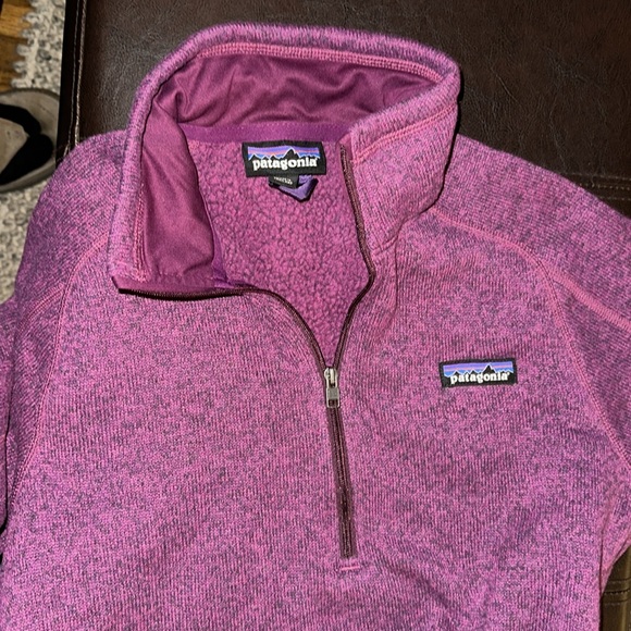 Patagonia Better Sweater 1/4 Zip Fleece Pullover Pink Purple Women Size M - Picture 2 of 4